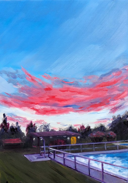 ATARDECER EN LA PISCINA